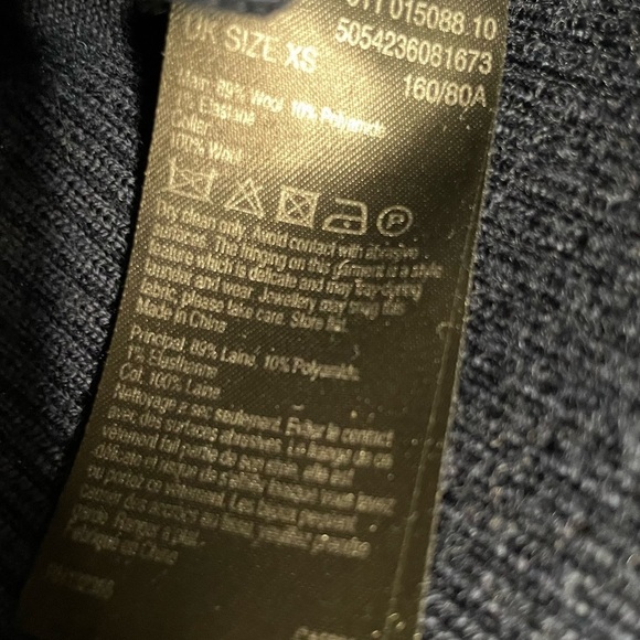 Karen Millen | Blue Fringe Turtleneck Sweater Size XS - Picture 7 of 7